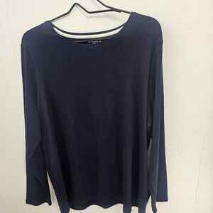 Talbots Women's Navy Long Sleeve Base Layer Shirt Plus Sz 2X Casual Comfort T401